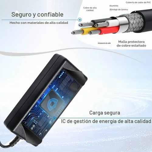 Vista 3 de Cargador de batería para ciclomotor de 24 V compatible con Razor E100 E200 E200S E175 E300 E300S E125 E150 E500 PR200 E225S E325S MX350 MX400 Dirt