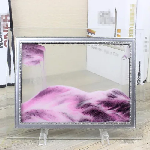 Vista 9 de Imágenes de arte en arena, pintura de arena movediza, decoración de sala de estar, escritorio 3D, paisaje natural, imagen de arena fluida con base