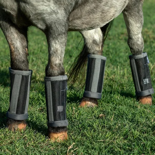 Vista 2 de Professional's Choice Botas Deluxe Fly Malla transpirable Paquete de 4 Tamaño Pony Negro