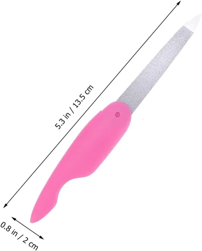 Vista 2 de Uonlytech Lima de uñas profesional, 3 limas de uñas plegables de doble cara, lima de uñas plegable de acero inoxidable, herramientas de manicura