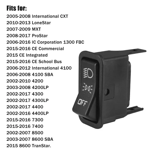 Vista 2 de Interruptor de control de faros delanteros de alta resistencia 901-5130 se adapta a 2007-2017 International CXT Lonestar MXT ProStar IC Corporation
