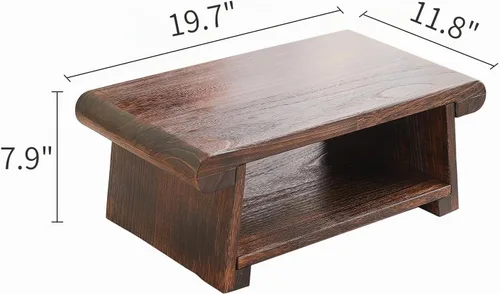 Vista 3 de Mesa baja japonesa plegable, mesa de meditación y altar de madera