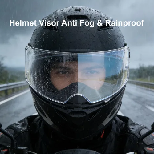 Vista 4 de Visera universal para casco de motocicleta, película antivaho y película resistente a la lluvia, 2 piezas, versión grande para lente de casco