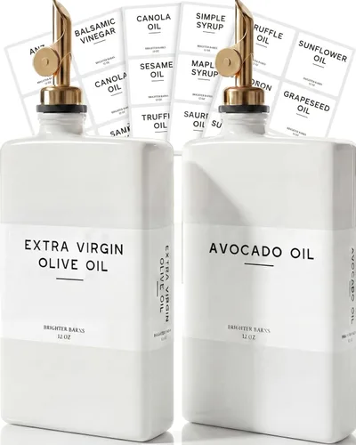 Vista 9 de Brighter Barns - Botella dispensadora de aceite de oliva de vidrio negro para cocina, dispensador de salsa de soja, botella de jarabe de café