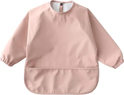 Vista 11 de Baberos impermeables para bebés, babero de alimentación de manga larga con recogedor de alimentos, se limpia y lavable