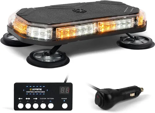 Vista 12 de Xprite Barra de Luz Estroboscópica de Emergencia Ámbar para Techo, Luces Intermitentes de Advertencia y Baliza de Seguridad con Panel de Control