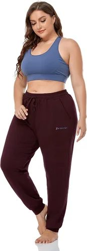 Vista 6 de ZERDOCEAN Pantalones deportivos de talla grande para mujer, pantalones deportivos ajustados para entrenamiento, yoga, descanso, con bolsillos