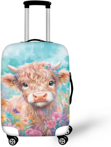 Vista 27 de COEQINE Funda para equipaje de viaje, protector de maleta, funda de equipaje lavable, tamaño S-XL (18-32 pulgadas), Blue Capy Bara Swim, L