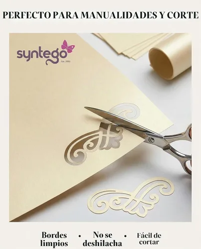 Vista 5 de Syntego Papel perlado dorado hielo A4 120gsm doble cara, 10 hojas, origami