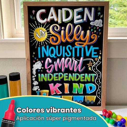 Vista 2 de Chalkola 20 marcadores de tiza líquida para pizarra, pizarra, ventana 20 colores 0.236 in