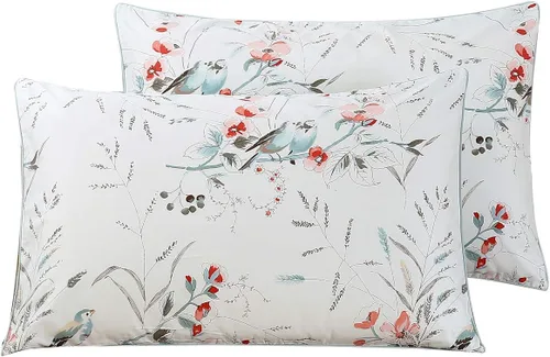 Vista 34 de WINLIFE Juego de 2 fundas de almohada de algodón 100%, tamaño estándar, de fibras largas, 20×26 pulgadas, fundas de almohada frescas, transpirables