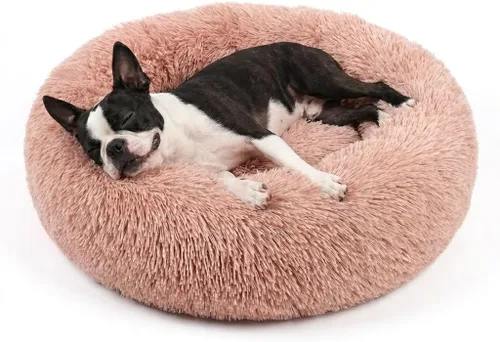 Vista 37 de Cama para perros pequeños, cama calmante para perros pequeños, antiansiedad, cama para cachorros, lavable a máquina, esponjosa, de lujo Verde militar
