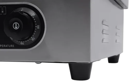 Vista 5 de Parrilla eléctrica comercial con parte superior plana, encimera de barbacoa de placa caliente, control de temperatura ajustable con 122~572℉(1600W