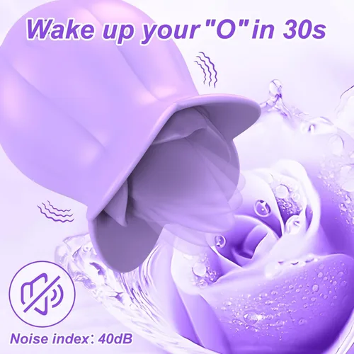 Vista 4 de Vibrador de lengua, juguete sexual de rosa para mujeres, clítoris y lamedor de pezón, estimulador de clítoris con 10 lamiendo la lengua y vibración