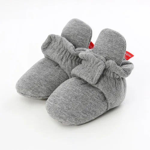 Vista 7 de Uineky Botines de algodón para bebés, niños y niñas, para recién nacidos, calcetines suaves para niños y niñas, zapatos de cuna cálidos