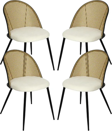 Vista 13 de CangLong Mid Century - Juego de 2 sillas tapizadas de terciopelo para cocina, modernas, color verde, 1