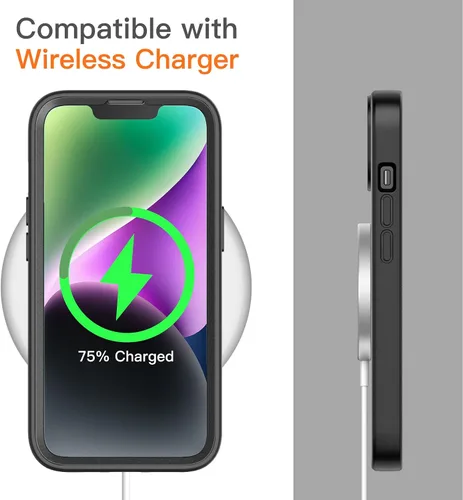 Vista 6 de JETech Funda para iPhone 14 de 6.1 pulgadas con protector de pantalla de vidrio templado integrado, protección completa de la cámara, a prueba