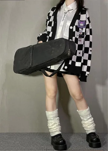 Vista 6 de WANHONGYUE Cárdigan Kawaii Cinnamoroll para mujeres y niñas, de manga larga, frente abierto, cárdigans de punto, uniforme escolar JK