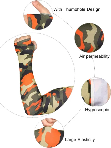 Vista 7 de Bememo 8 pares de mangas de protección UV brazo largo mangas de enfriamiento de seda hielo manga brazo cubierta mangas unisex sol mangas para correr