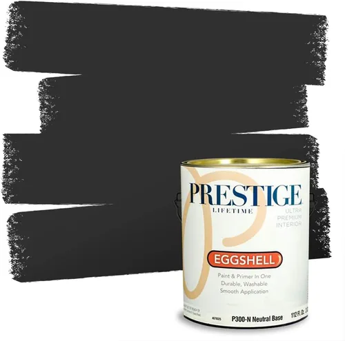 Vista 72 de PRESTIGE Pinturas Pintura Exterior e Imprimación en Uno, 1 Galón, Mate, Combinación Comparable de Sherwin Williams* Black Magic* SW6991-PCM