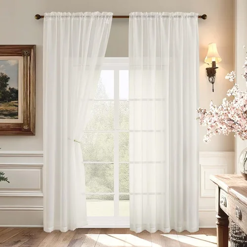 Vista 108 de Aiyufeng 2 paneles de cenefa transparente negra de 14 pulgadas de largo, cortinas cortas negras transparentes para dormitorio, cortinas de cocina