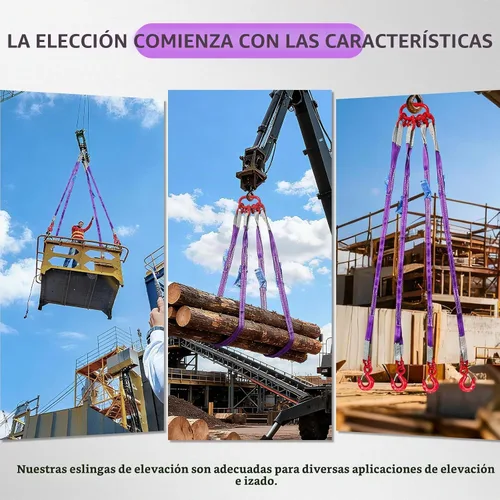 Vista 5 de Eslinga de Correa de Cuatro Patas de 5 pies 6600 libras Eslingas de Elevación con Ganchos de Agarre de Acero Aleado G80 y Ajustador Correa