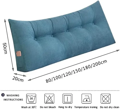 Vista 8 de Cojín de cuña triangular, almohada de lectura triangular para cama doble tamaño Queen size, almohada de lectura para adultos grandes con bolsillos