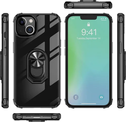 Vista 8 de Ring Kickstand - Funda transparente para iPhone 13 de 6.1 pulgadas (no para iPhone 13 Pro), funda protectora delgada de protección contra caídas