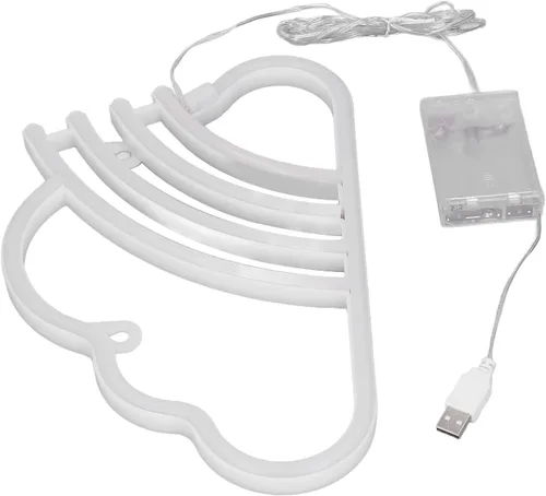 Vista 5 de Letrero de neón LED, luz de neón de alto brillo, funciona con pilas, alimentado por USB, letrero de neón LED decorativo para dormitorio