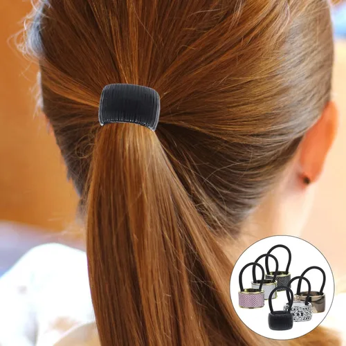 Vista 8 de KALLORY 6 piezas de cola de caballo para el cabello, con diamantes de imitación, ligas elásticas para el cabello, accesorios para el cabello