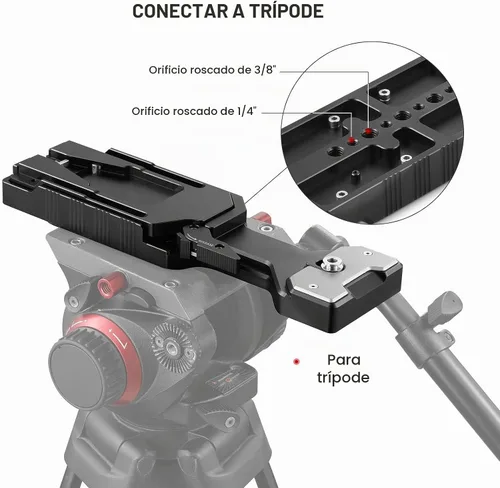 Vista 2 de SMALLRIG Placa adaptadora de trípode universal de liberación rápida para Sony VCT-14