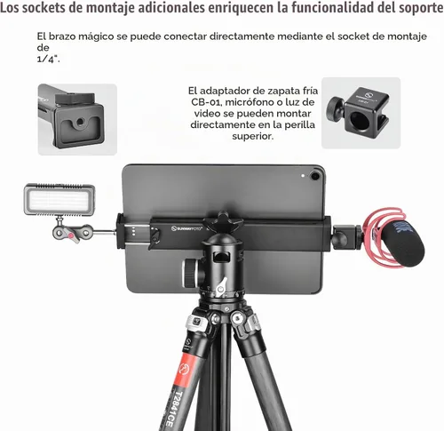 Vista 6 de SUNWAY PC-05 - Soporte universal para portátil Arca Swiss Trípode, soporte para laptop para MacBook Pro, soporte para tableta para almohadilla