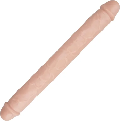 Vista 24 de Consolador doble de cristal de 11.8 x 1.37 pulgadas, consolador largo anal realista con pene, suave y flexible con venas y glande, juguetes sexuales