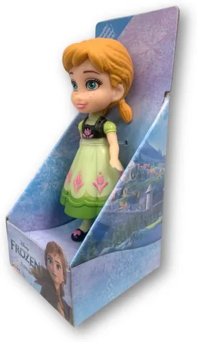 Vista 4 de Amarina Empaquetado en caja transparente para regalo, mini muñeca de 3.5 pulgadas, a elegir entre los 14 personajes de Frozen de estilo (Anna Green)