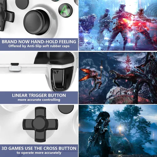 Vista 4 de DYONDER Xbox One Wireless Controller, Game Controller Gamepad 2.4GHZ Game Controller Compatible with Xbox OneOne SOne XOne Series XSElitePC Windows