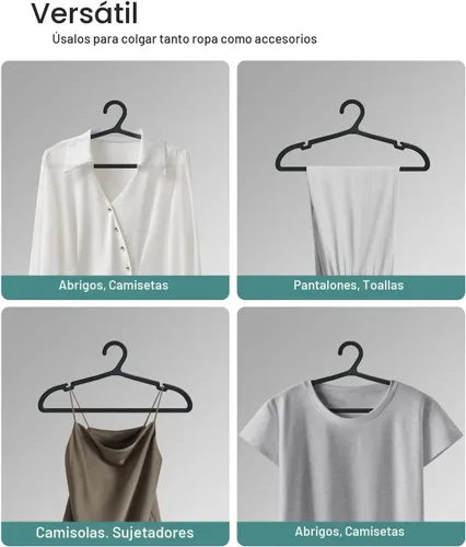 Vista 6 de ABHENG UAPY0530B - Paquete de 30 perchas para ropa, perchas de plástico antideslizantes, perchas que ahorran espacio, resistentes, para colgar ropa