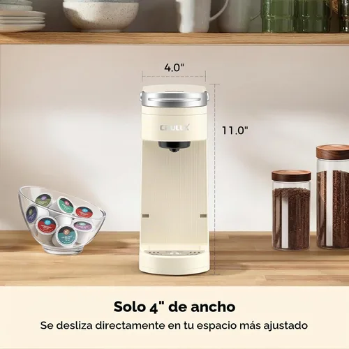Vista 8 de CHULUX Cafetera compacta de una sola taza para cápsulas K Cup, apagado automático, color crema