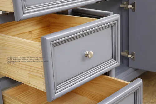 Vista 8 de Kitchen Bath Collection Zelda - Mueble de casa de campo doble de 72 pulgadas (cuarzo/gris polvo): incluye gabinete gris polvo con impresionante