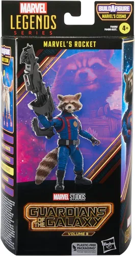 Vista 2 de Marvel Legends Series Marvel's Rocket, Guardians of The Galaxy Vol. 3 - Figuras de acción coleccionables de 6 pulgadas, juguetes para edades de 4