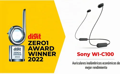Vista 2 de Sony WI-C100 - Auriculares inalámbricos Bluetooth con micrófono integrado, color negro, (paquete de 2)