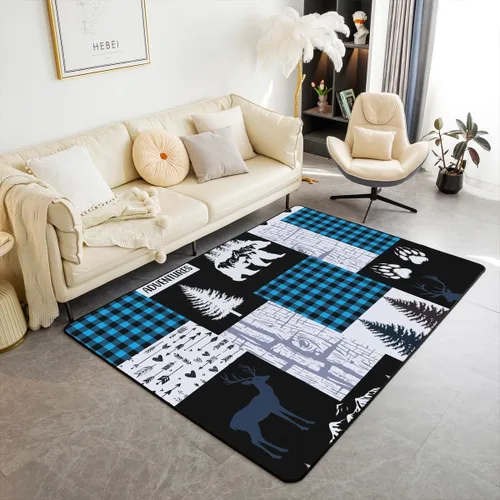 Vista 20 de Castle Fairy Bear Family - Alfombra antideslizante de 3 x 5 pies, diseño de animales salvajes, color negro, para niños, adolescentes y adultos
