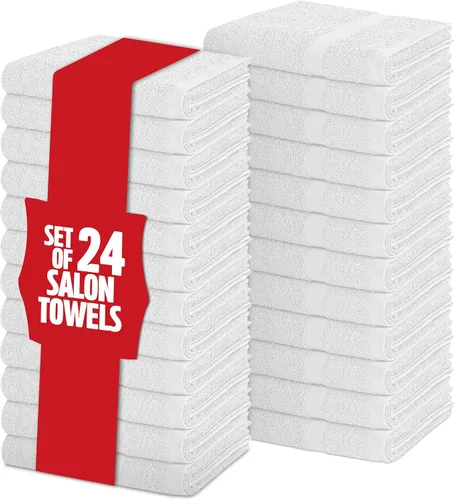 Vista 11 de Pearl Linens Paquete de 24 toallas de mano 100% algodón, toallas de salón para spa, gimnasio y baño, toallas para el pelo a granel, suaves