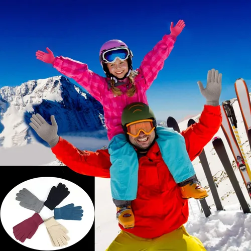 Vista 3 de VICSPORT 5 pares de guantes elásticos mágicos de punto de invierno para clima frío