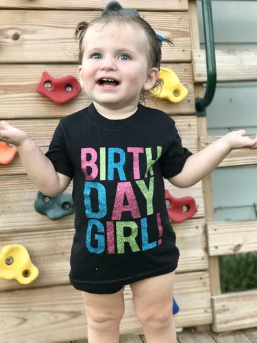 Vista 3 de SoRock Camisa de cumpleaños para niña con purpurina