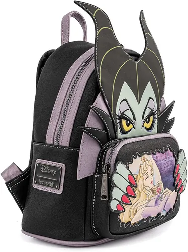 Vista 3 de Loungefly Disney Villains Scene Maléfica Bella Durmiente Mujer Doble Correa Bolsa de Hombro Bolso, Multi