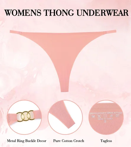 Vista 3 de Banamic Tangas sin costuras para mujer, tanga, ropa interior invisible, bragas para mujer