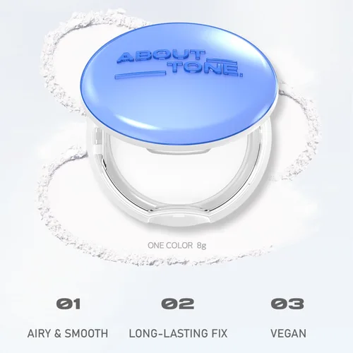 Vista 3 de ABOUT TONE Powder Pact - Polvo prensado compacto con espejo y hojaldre de fijación de maquillaje, desenfoque natural, acabado semimate, aceite