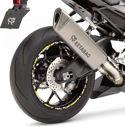 Vista 8 de KETABAO - Adhesivos para llantas (19.2 in), diseño de rayas F01 para Yamaha YZF R6 R1 MT03 MT125 TRACER 700 MT09 FZ25 MT07 MT10 (blanco)