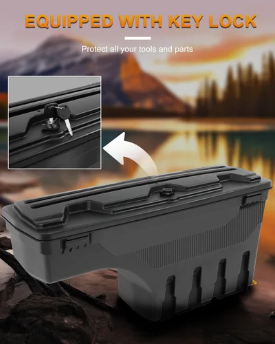 Vista 2 de ROADFAR Caja de almacenamiento de caja de almacenamiento de caja de camión del lado derecho del pasajero para Ford para F-150 1997-2014 Tapa