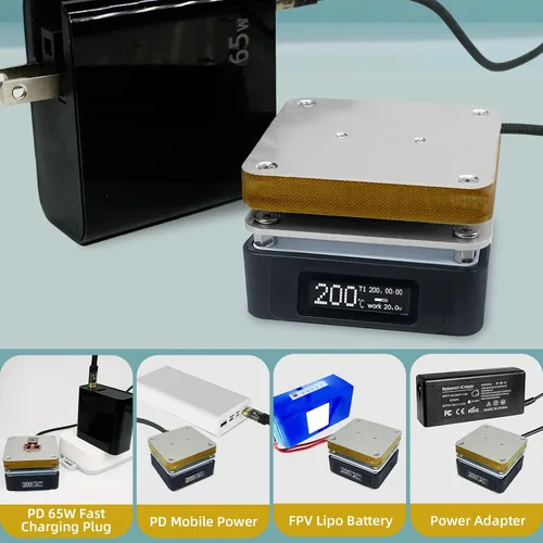 Vista 6 de SEQURE Placa de Soldadura Eléctrica, Estación de Soldadura de Precalentamiento Mini OLED de 25V 95W, Calentador de Retrabajo con Calefacción